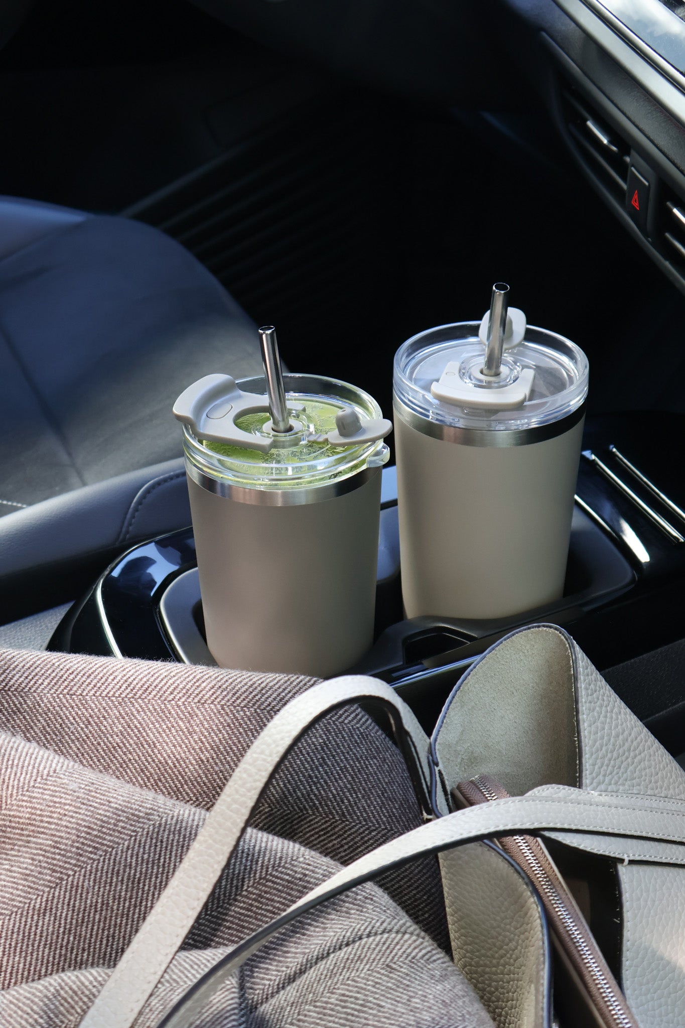 Termokop med sugerør, Cream Beige - 600 ml